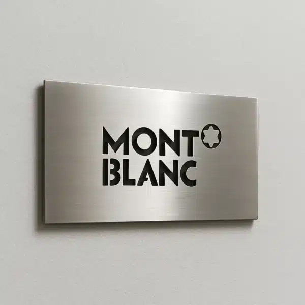 placa letrero calado en acero inox